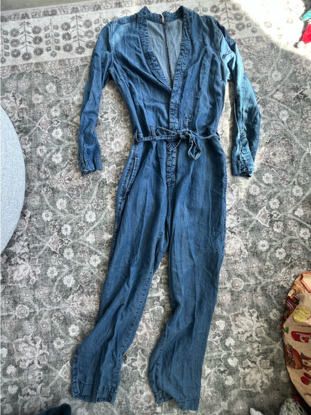 Free People Washed jumpsuit  in Light Blue